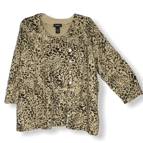 Animal Leopard print sweater cardigan set SIze 18-20 - Picture 6 of 9